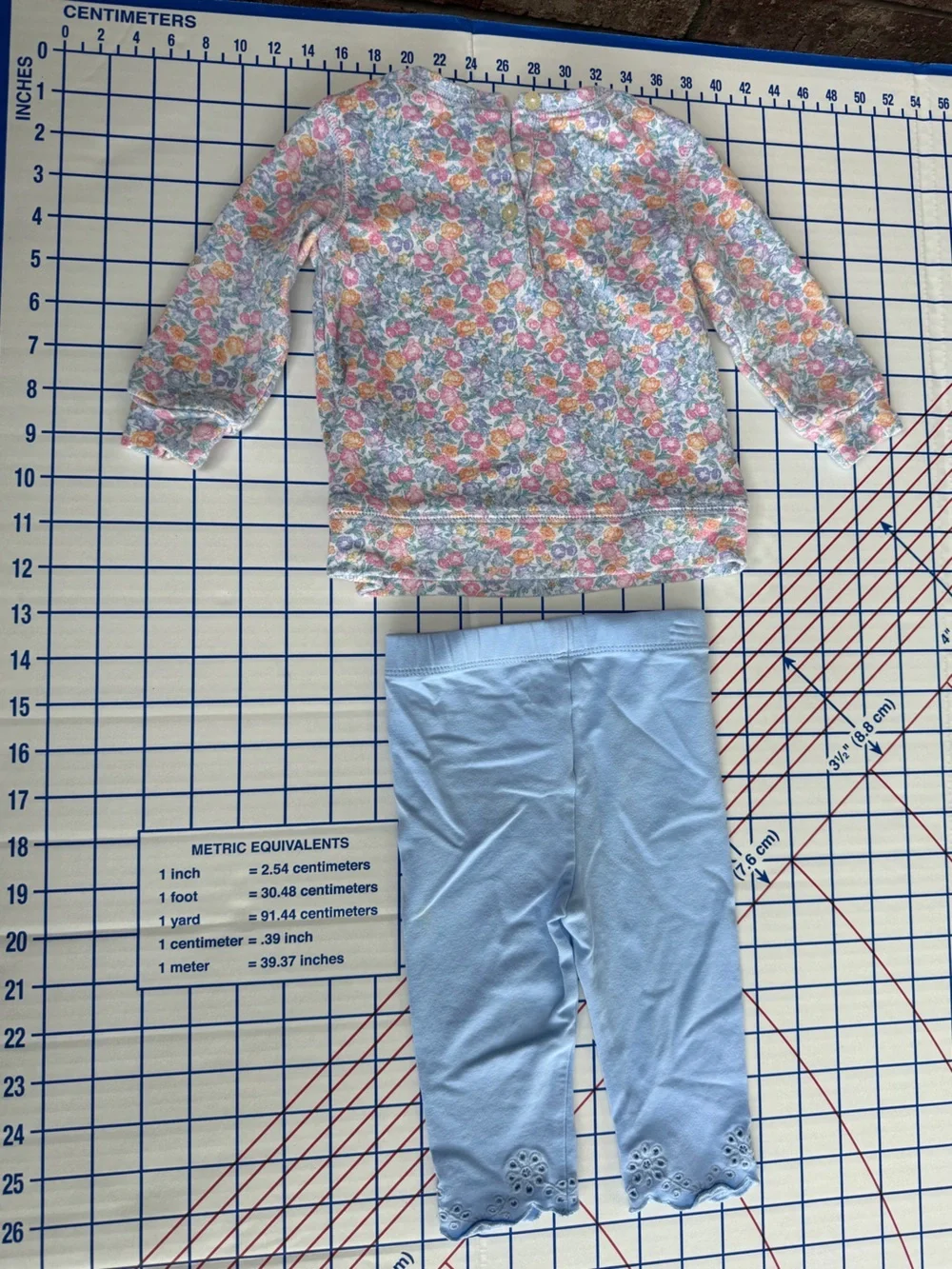 Ralph Lauren Pastel Floral Top with Light Blue Leggings